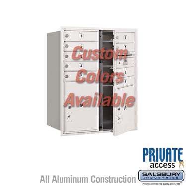 Recessed Mounted 4C Horizontal Mailbox (Includes Master Commercial Locks) - 10 Door High Unit (37 7/8 Inches) - Double Column - 9 MB1 Doors / 1 PL4.5 and 1 PL5 - Custom - Front Loading - Private Access